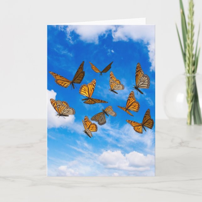 Carte Les papillons monarques dans le ciel (Devant)
