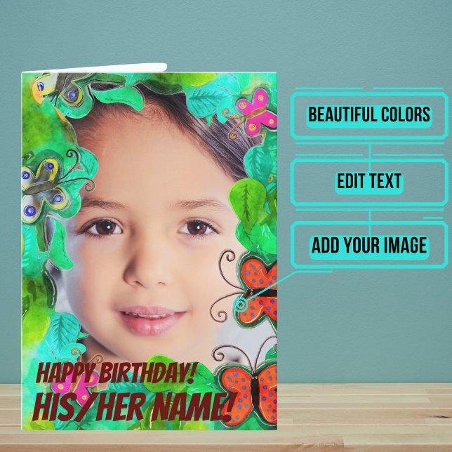 Carte Les papillons sont Miracles Aquarelle Anniversaire (This beautiful watercolor card is for the loved one whom you want to give a very special card to. )