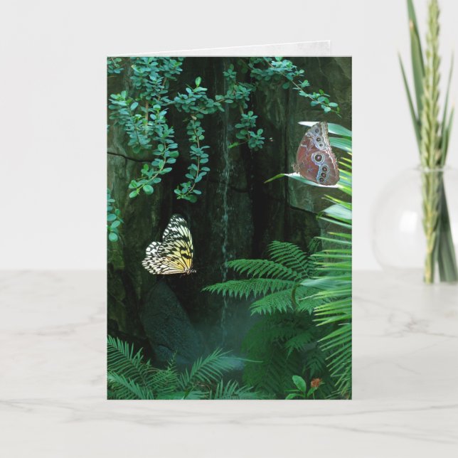 Carte Les papillons sympathiques dans un jardin (Devant)