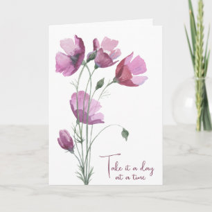 Carte Les pavots d'aquarelle pensent à vous