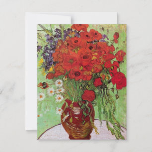 Carte Les pavots rouges et les marguerites de Vincent va