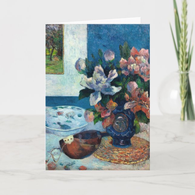 Carte Les pivoines chinoises et mandoline | Paul Gauguin (Devant)
