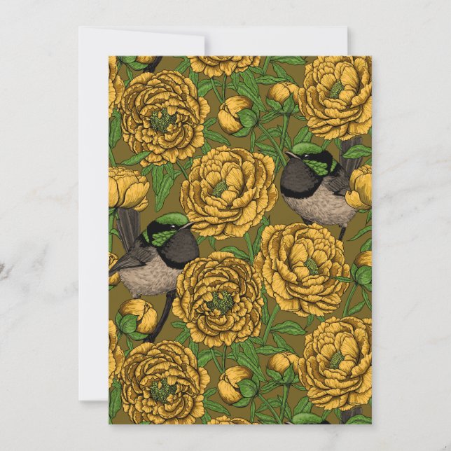 Carte Les pivoines et les brunes (Devant)