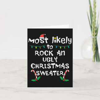 Carte Les plus probables Rock laid Noël Noël famille Mat