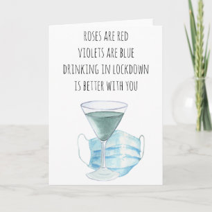 Carte Les roses Sont Red Funny Lockdown Quarantine