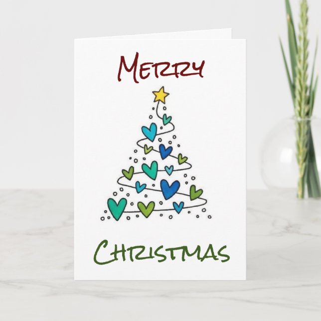 CARTE LES SALUTATIONS DE NOËL ONT DE L'AMOUR, DE LA FAMI (Devant)