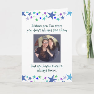 Carte Les soeurs sont comme les étoiles Citation Photo p
