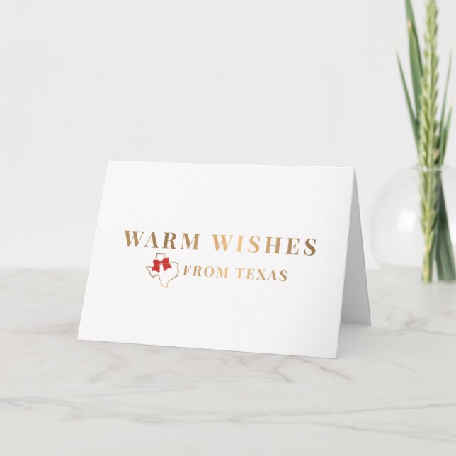 Carte Les souhaits chauds d'or et de rouge du Texas (Devant)