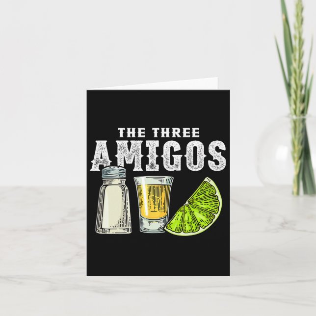 Carte Les Trois Amis Lime Sel Tequila Drôle Cinco De  (Devant)