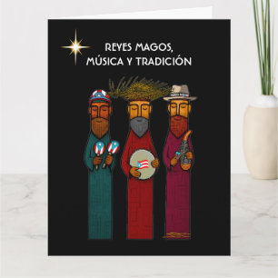 Carte Les Trois Rois portoricains avec Parranda musicale