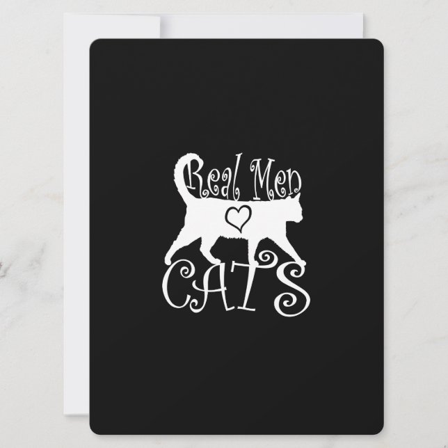 Carte Les vrais hommes aiment les chats en style (Devant)
