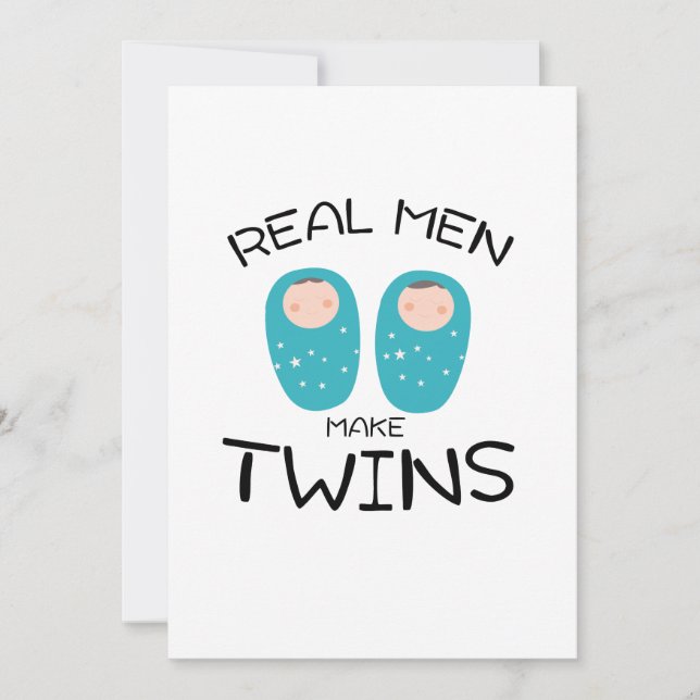 Carte Les vrais hommes font des jumeaux Nouveau papa Fêt (Devant)