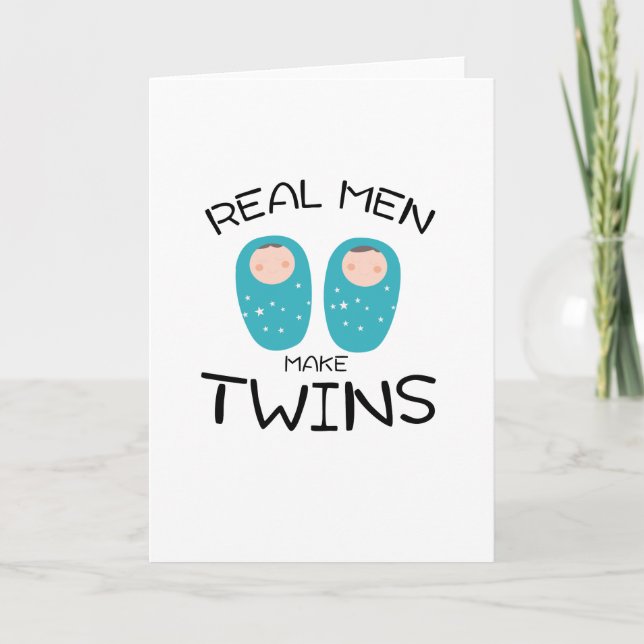 Carte Les vrais hommes font des jumeaux Nouveau papa Fêt (Devant)