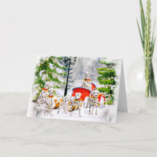 Carte Les vrais rennes de Père Noël sont des chiens dalm