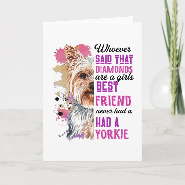 Carte Les Yorkies sont la meilleure amie d'une fille Fun (Devant)