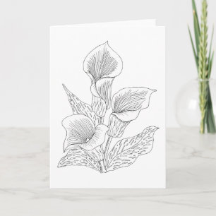 Carte Les zantedeschias le colorent vous-même salutation