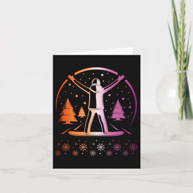 Carte Lesbienne Pride Subtle Lgbtq Snowboard Hiver Out (Devant)