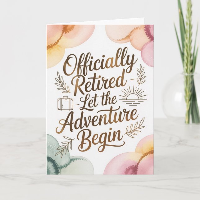 Carte Let the Adventure Begin Retirement (Devant)