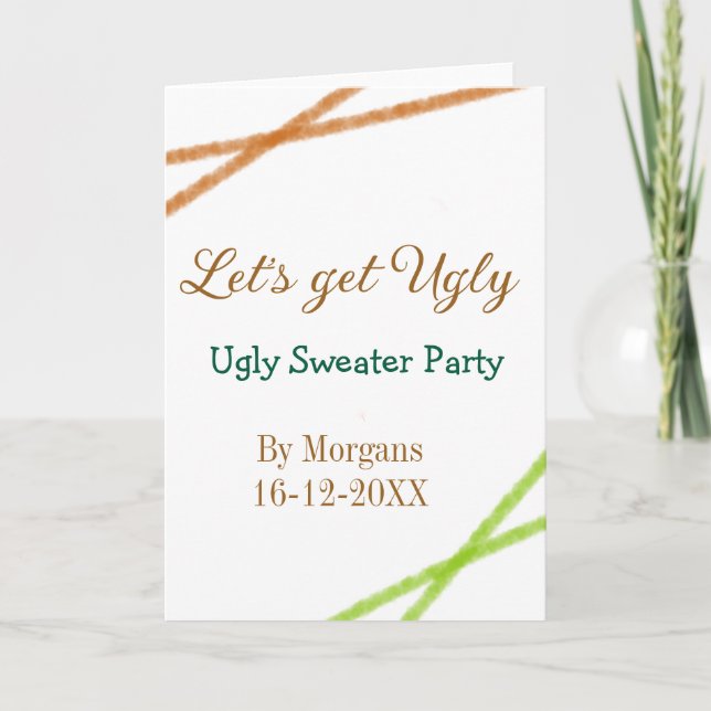 Carte Let's get ugly Christmas ugly sweater Partyorange  (Devant)