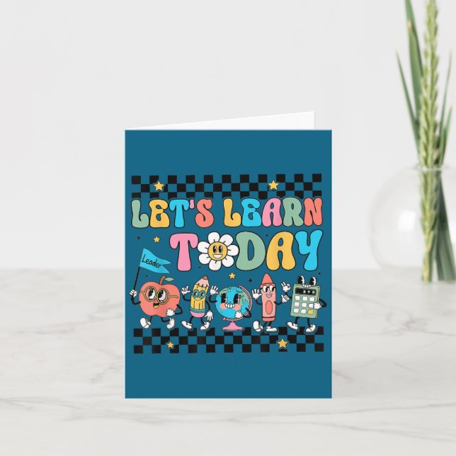 Carte Let's Learn Today Retro Back To School Teacher Mot (Devant)