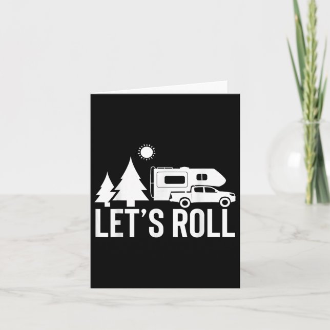 Carte Lets Roll Camper Camper Funny Camping Cadeau Rv Va (Devant)