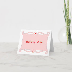 Carte lettre à défilement rose « Je pense à toi »