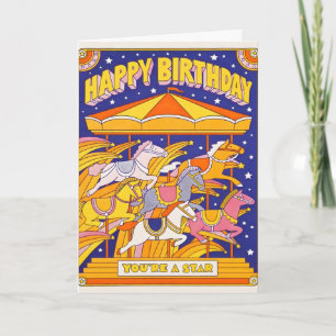 Carte lettre à manège d'anniversaire