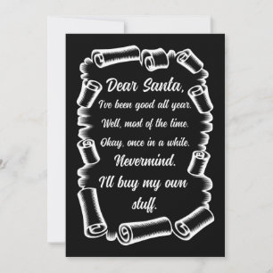 Carte Lettre amusante à Père Noël Noël cadeaux de Noël
