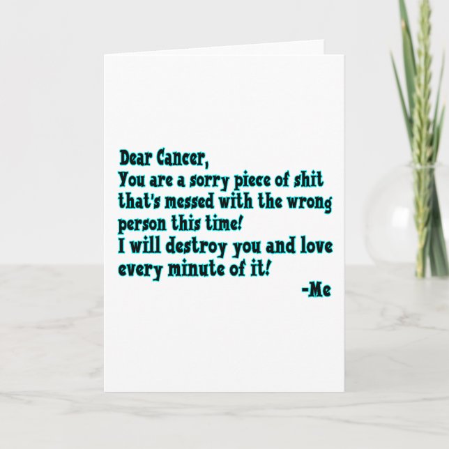 Carte Lettre au cancer (Devant)