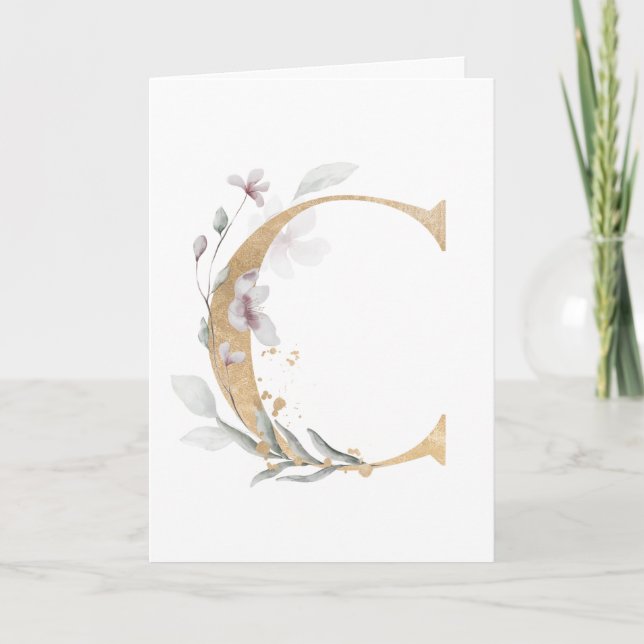 Carte Lettre C Monogramme (Devant)