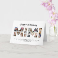 Lettre Collage Photo Mimi Cutout Grand-mère Annive