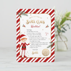 Carte Lettre d'accueil pour les elfes