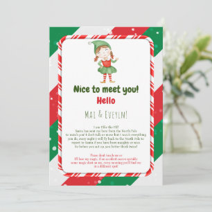 Carte Lettre d'accueil pour les elfes de Noël