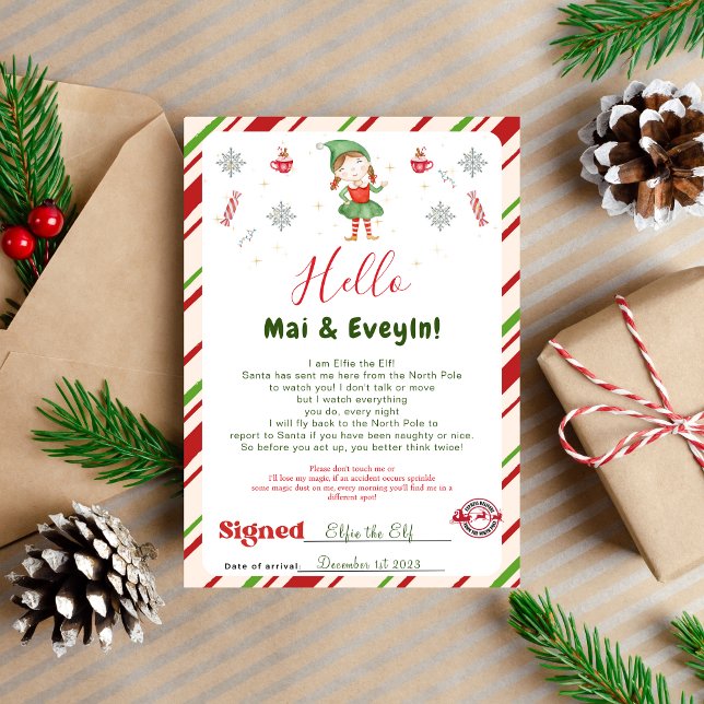 Carte Lettre d'accueil pour les elfes de Noël (Créateur téléchargé)