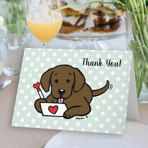 Carte LETTRE D'AMOUR CHOCOLÉE Labrador Merci
