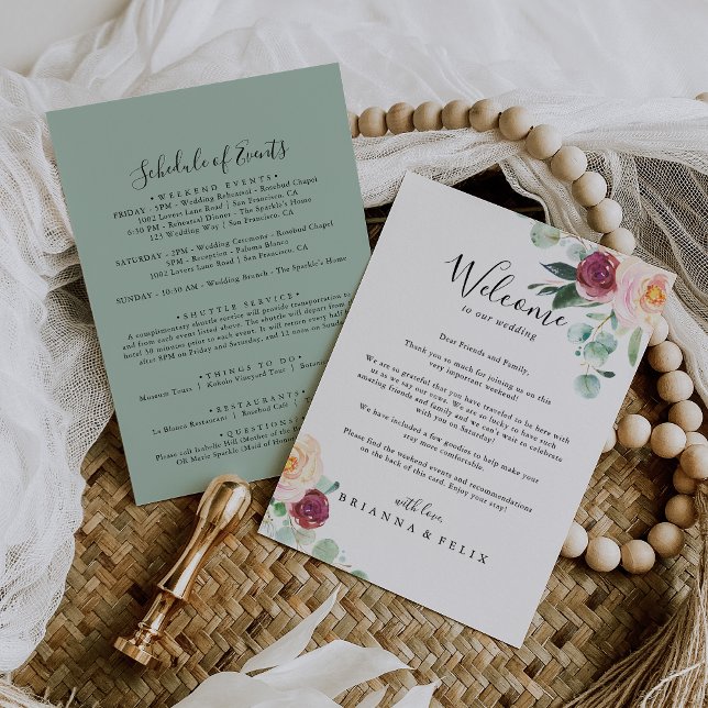 Carte Lettre de bienvenue du Mariage contemporain Eucaly (Créateur téléchargé)