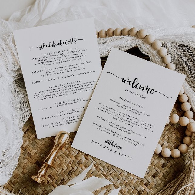 Carte Lettre de bienvenue du Mariage de calligraphie min (Créateur téléchargé)