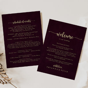 Carte Lettre de bienvenue du Mariage de la calligraphie 