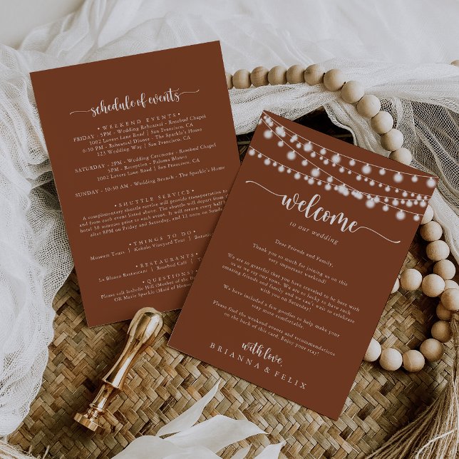 Carte Lettre de bienvenue du Mariage de Terracotta (Créateur téléchargé)