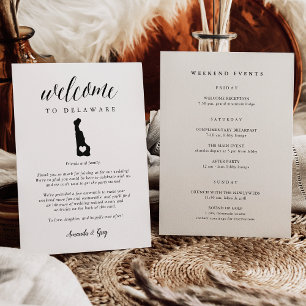 Carte Lettre de bienvenue du Mariage Delaware & Itinérai