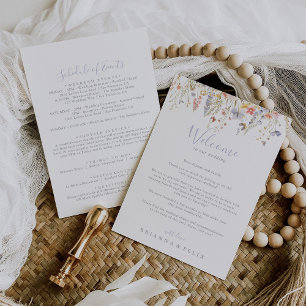 Carte Lettre de bienvenue du Mariage Fleur sauvage multi