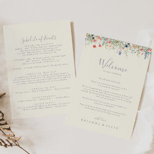 Carte Lettre de bienvenue du Mariage Fleur sauvage radie
