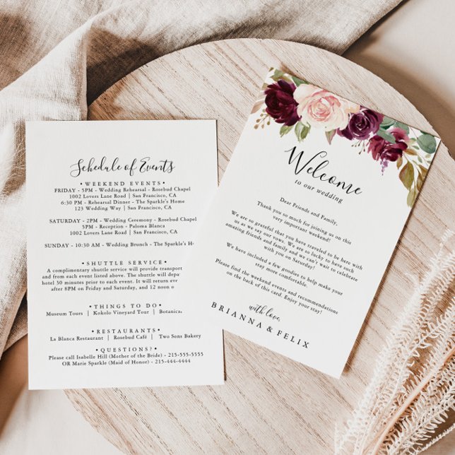 Carte Lettre de bienvenue du Mariage floral et botanique (Créateur téléchargé)