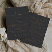 Lettre de bienvenue Mariage Gray Gold Classic