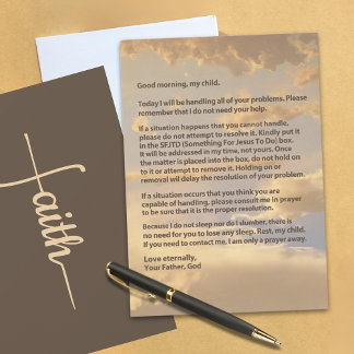 Carte Lettre de Dieu Foi Encouragement & Bénédictions 