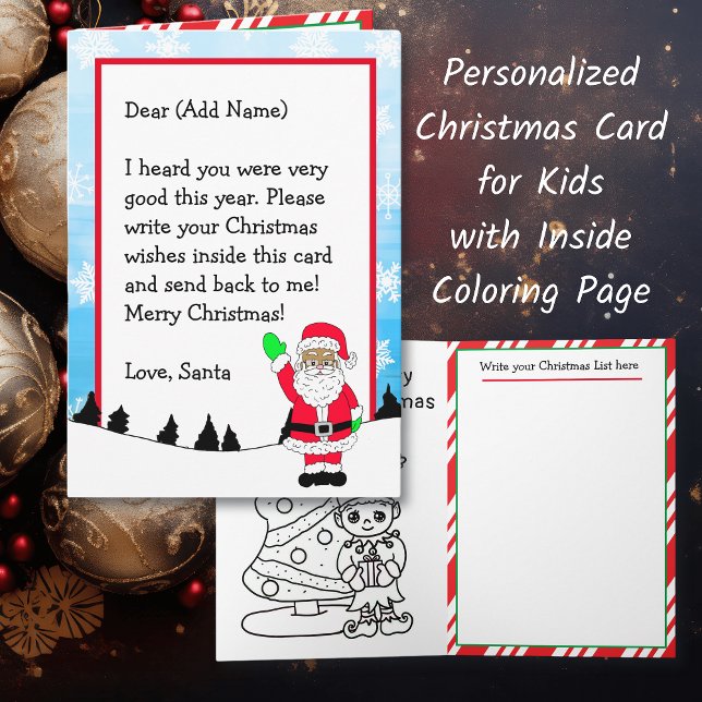 Carte Lettre de Père Noël de couleur | Page Couleur (Créateur téléchargé)
