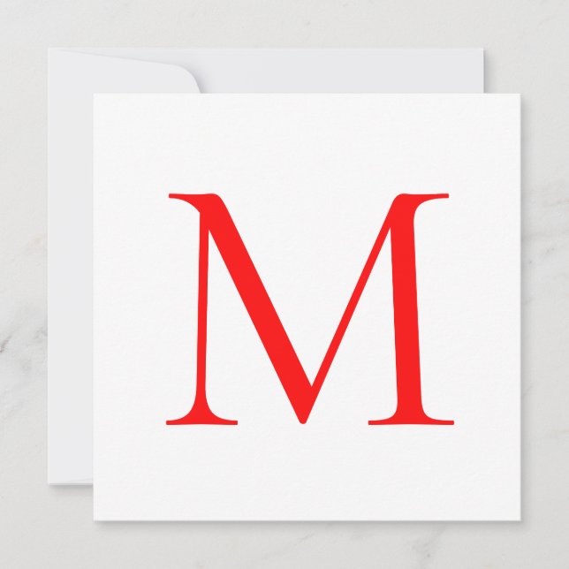 Carte Lettre initiale rouge blanc monogrammed profession (Devant)