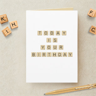 Carte LETTRE JEU MOT Carreau Anniversaire