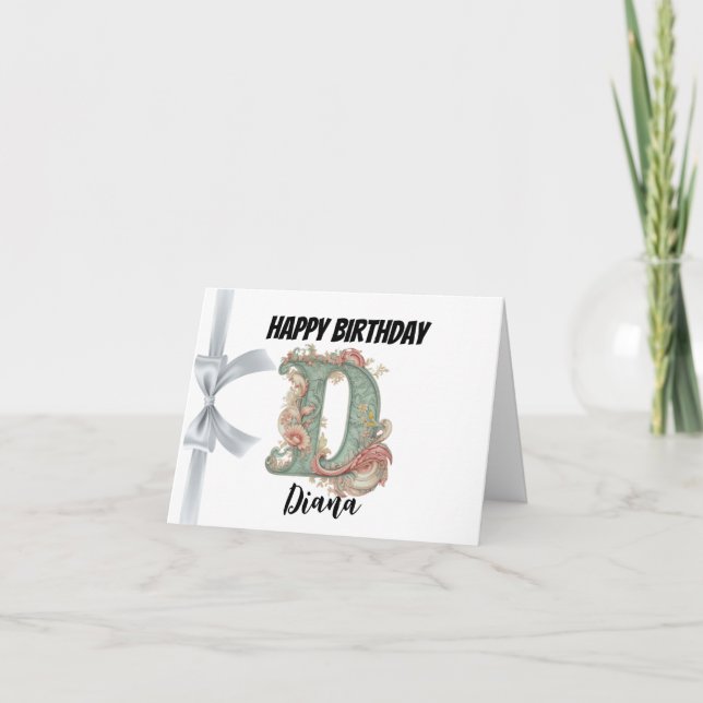 Carte Lettre monogramme "D" Joyeux anniversaire (Devant)
