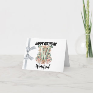 Carte Lettre monogramme "W" Joyeux anniversaire
